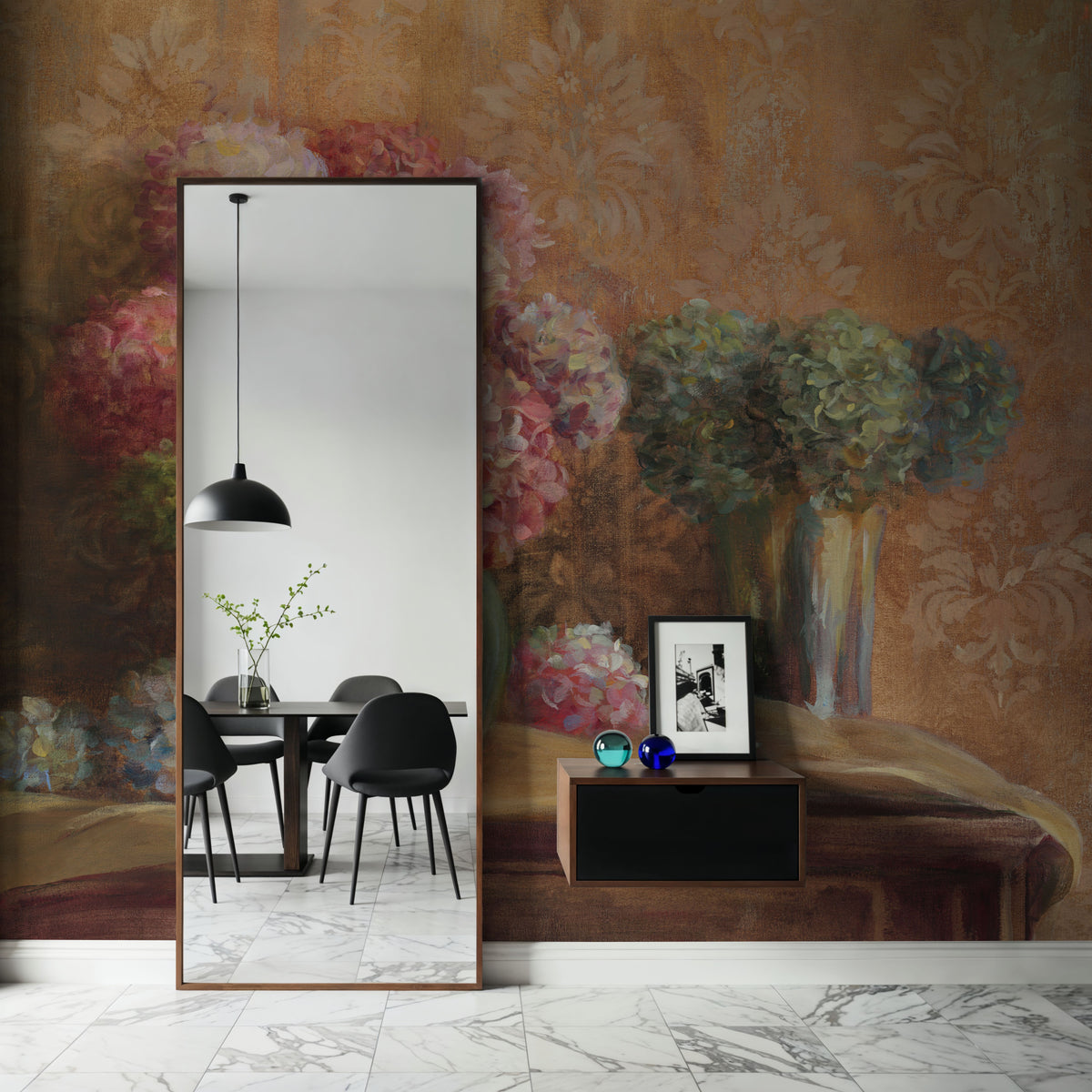 Winter Hydrangea Mural Wallpaper - room preview 04