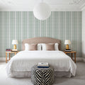 Wavy Stripes, Green Mural Wallpaper - room preview 04