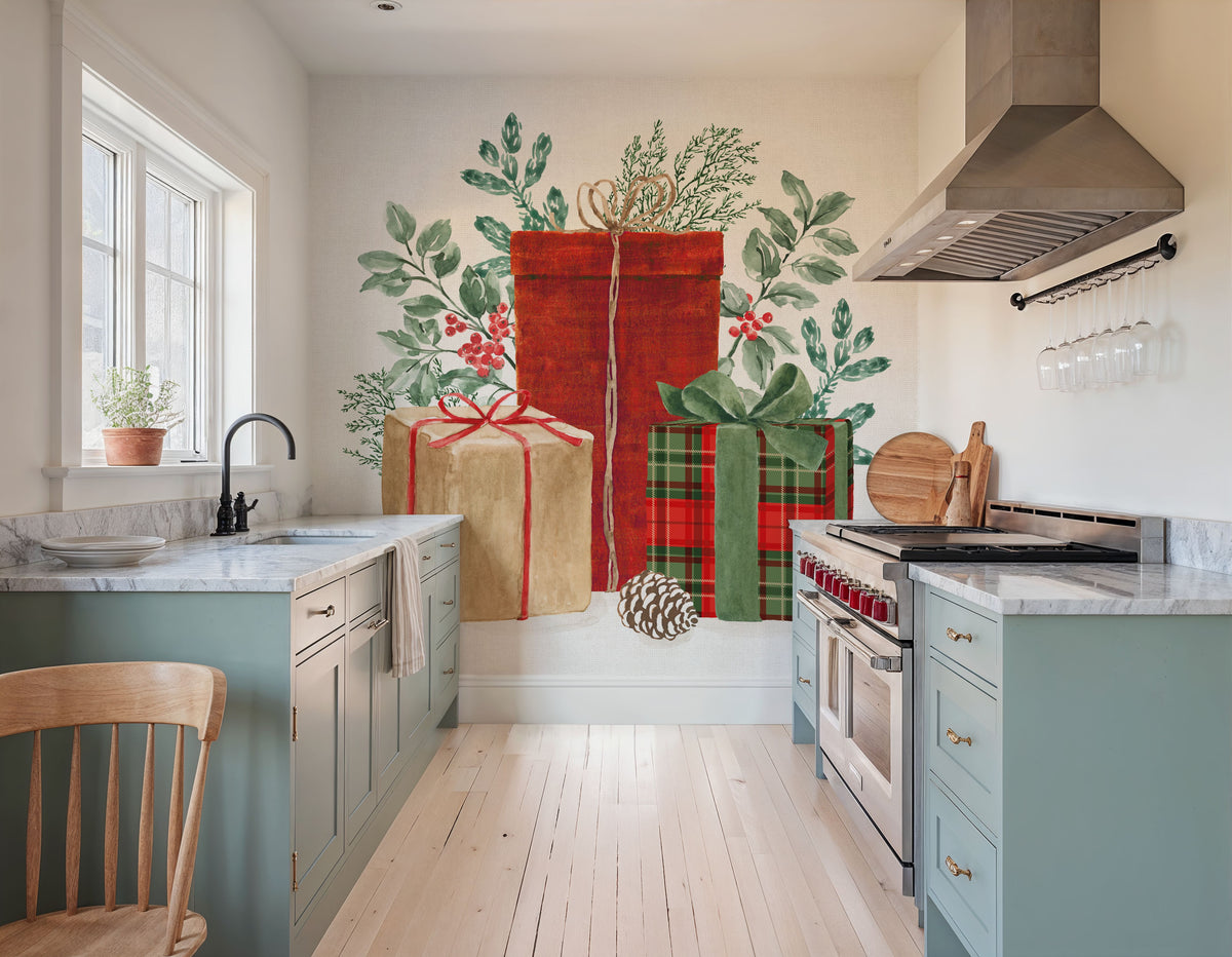 Classic Christmas Mural Wallpaper - room preview 04