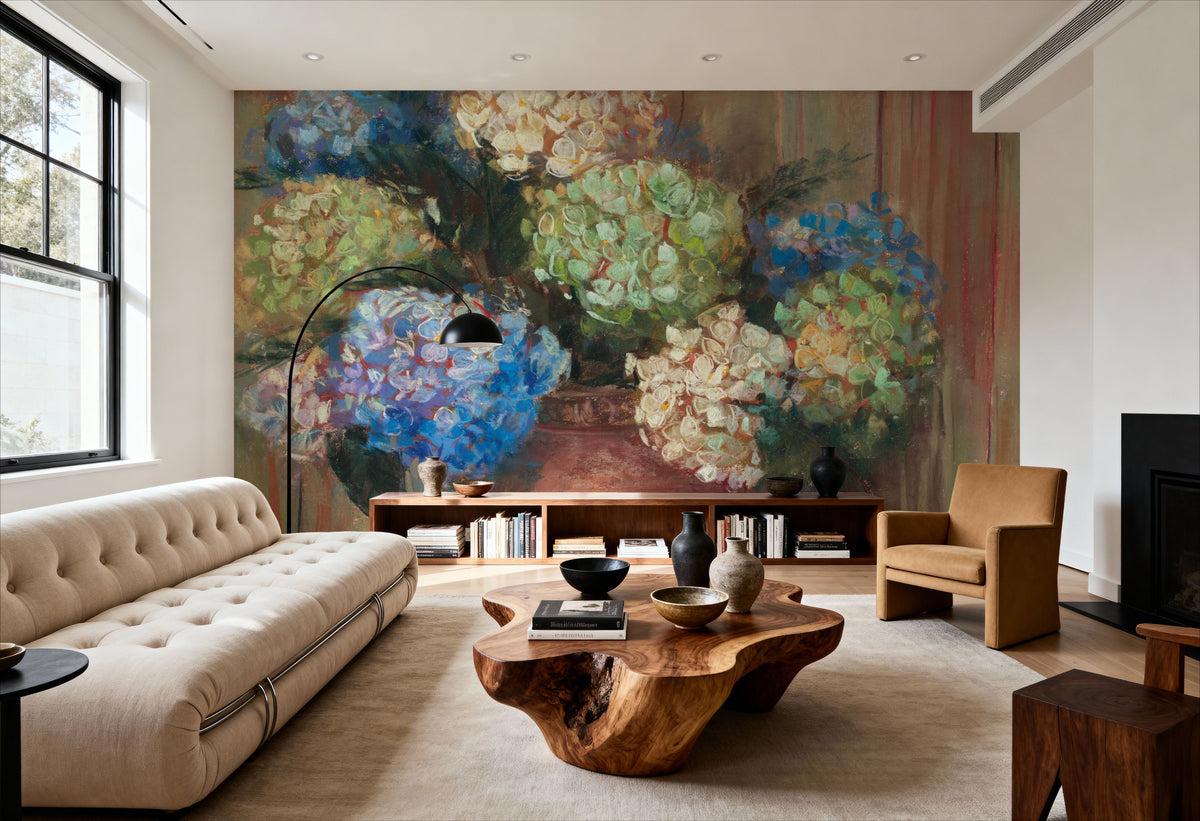 Summer Hydrangea Mural Wallpaper - room preview 04