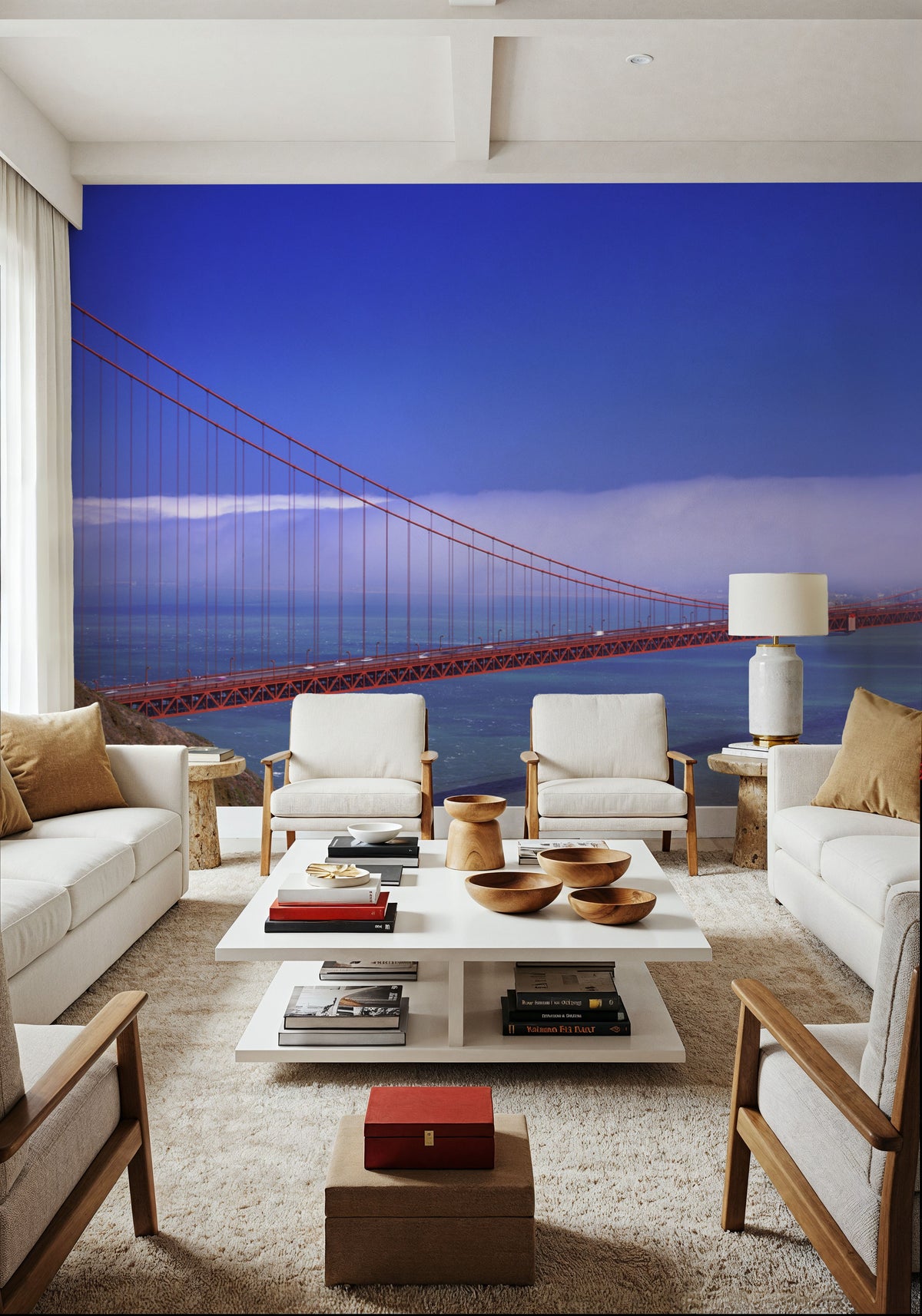Foggy Golden Gate Mural Wallpaper - room preview 04