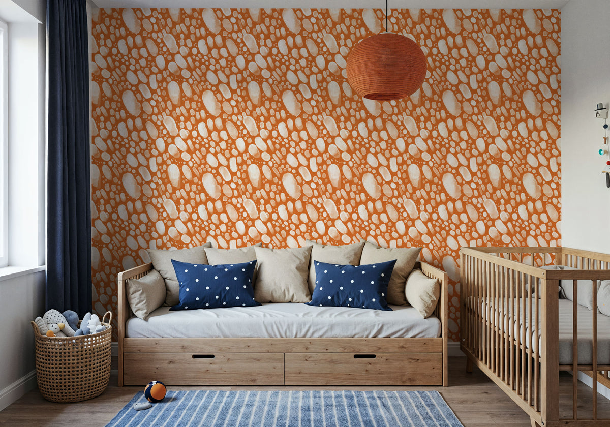 Oil on Water Orange Mural Wallpaper - room preview 04