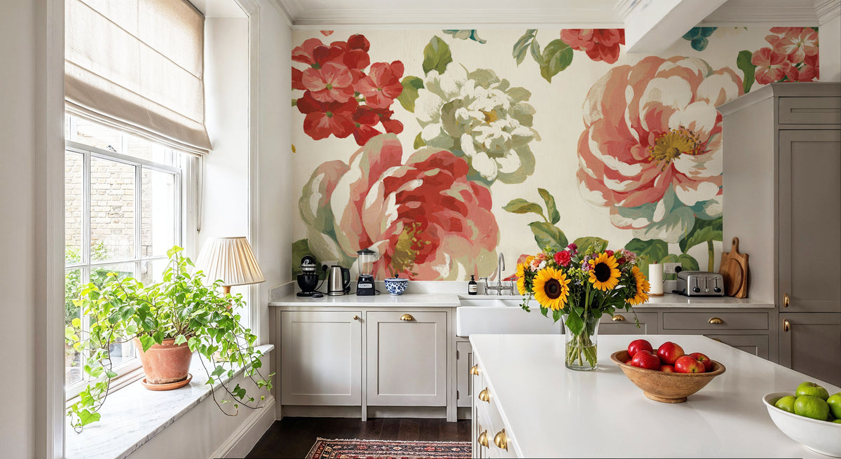 Elegant Floral V Mural Wallpaper - room preview 04