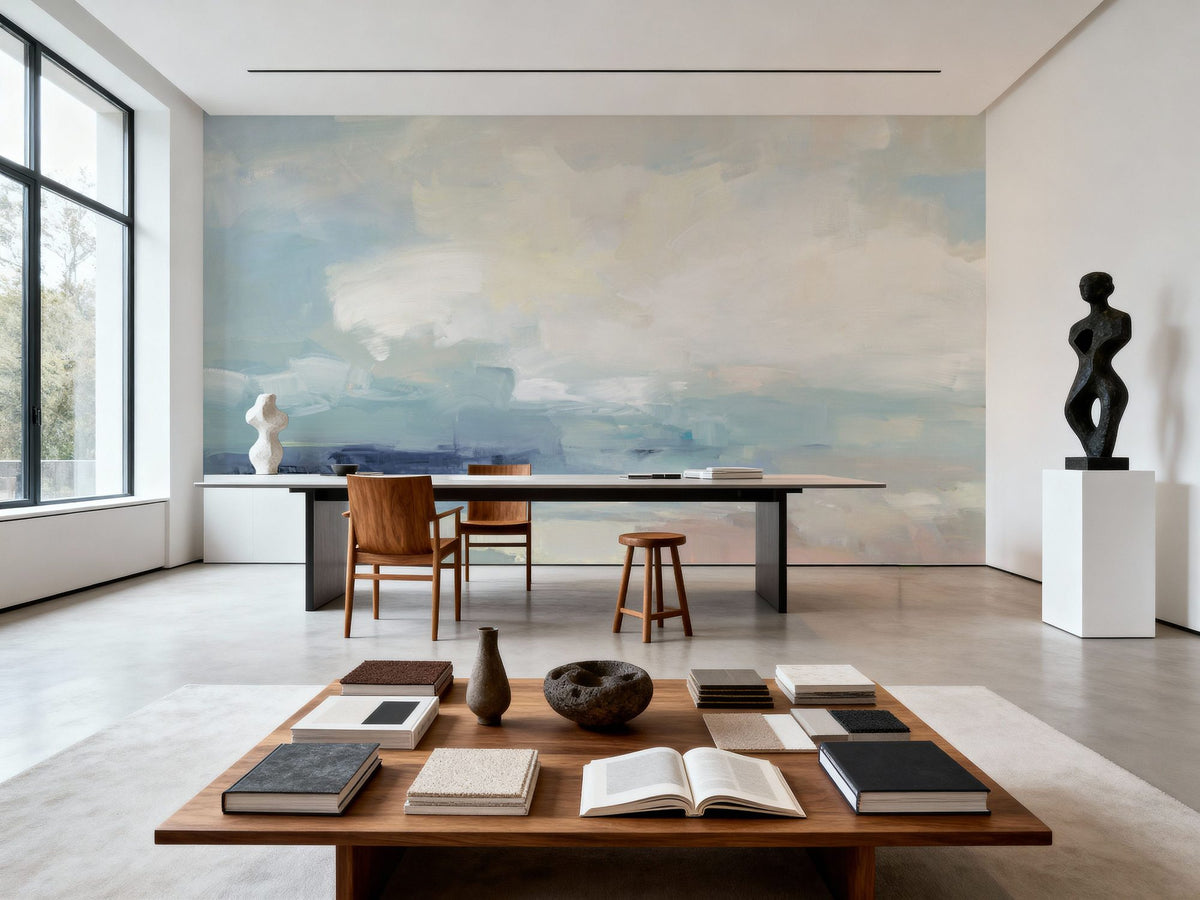Cloudy Water Mural Wallpaper - room preview 04