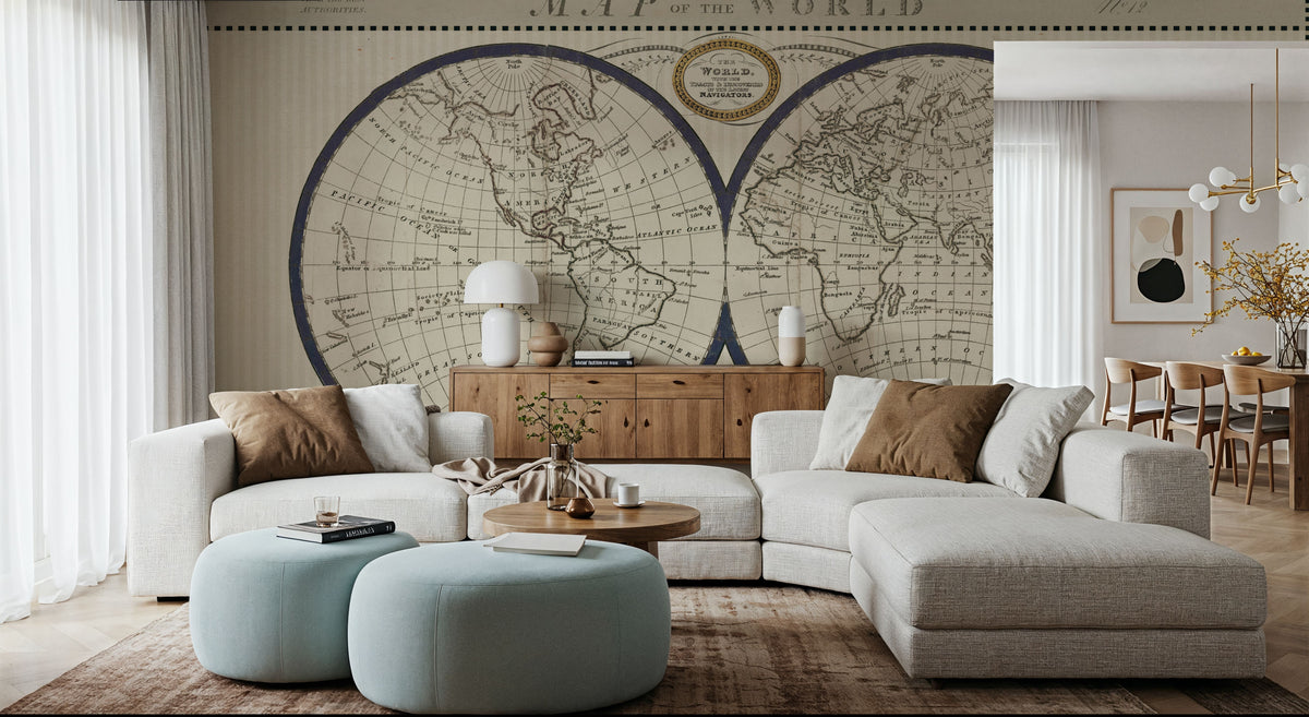 Torkington's World Map Mural Wallpaper - room preview 04
