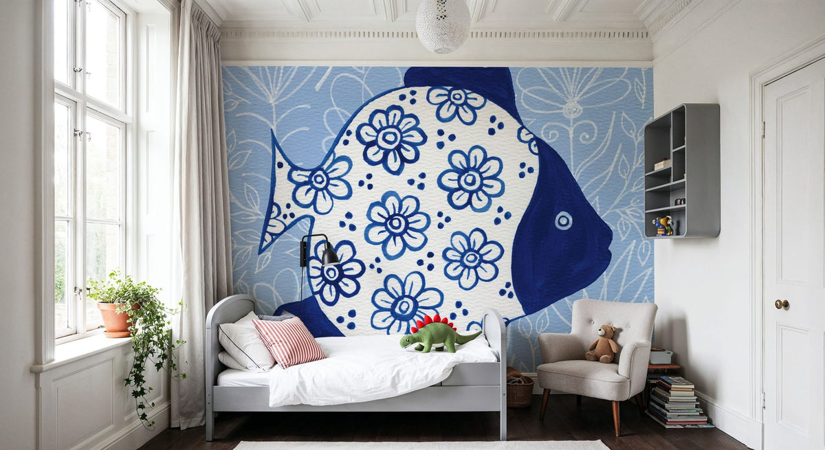 Coastal Chinoiserie I Mural Wallpaper - room preview 04