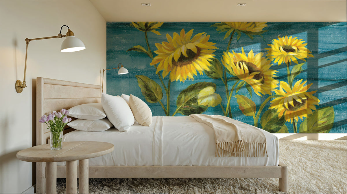Sunflower Walls Mural Wallpaper - room preview 04