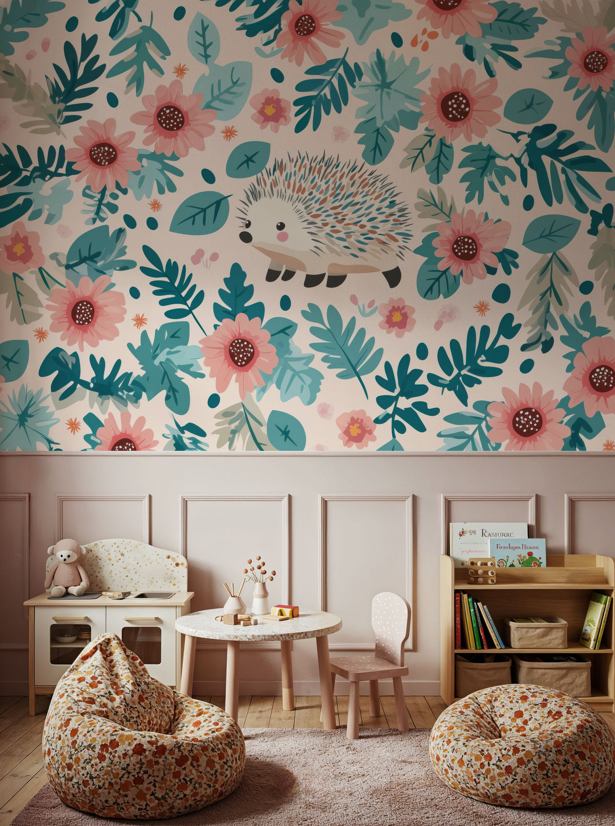 Hedgehog Walk Mural Wallpaper - room preview 04