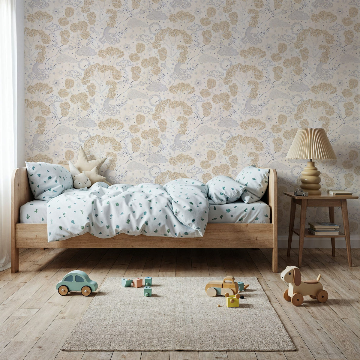 Moonlit Sky Petite, Cream Mural Wallpaper - room preview 04