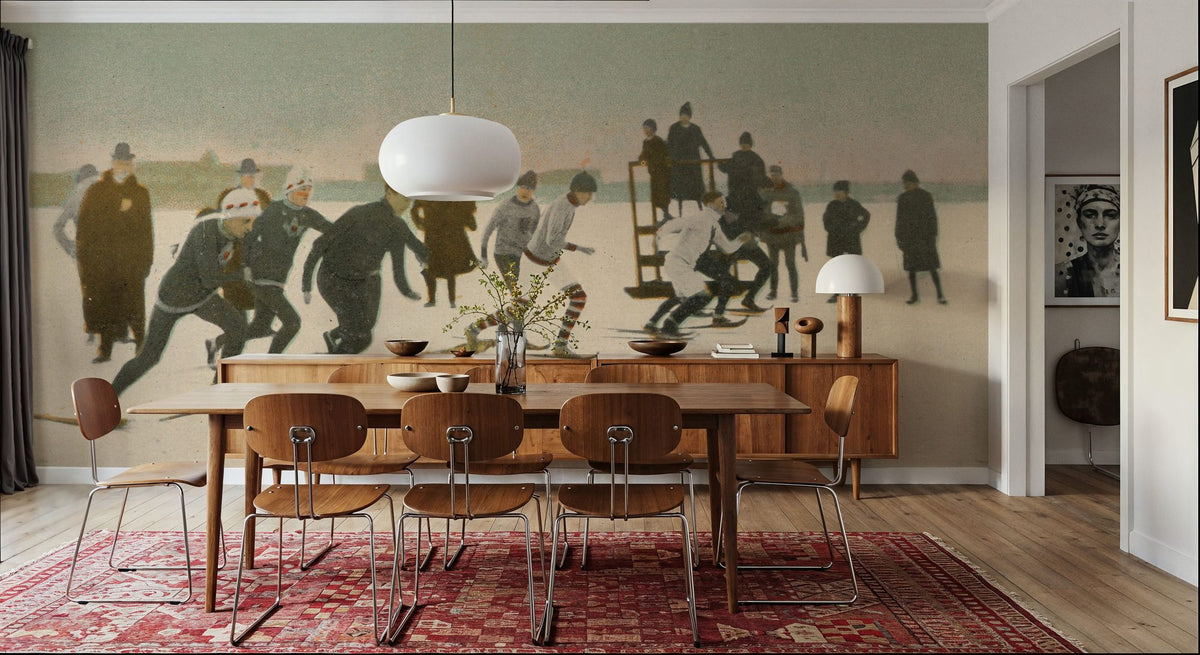 Snow Shoe Race Mural Wallpaper - room preview 04