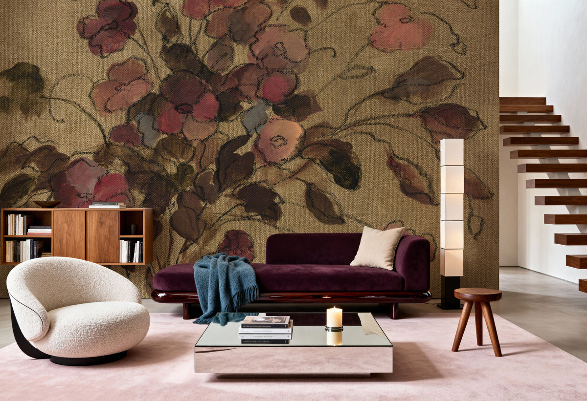 Moody Floral Mural Wallpaper - room preview 04
