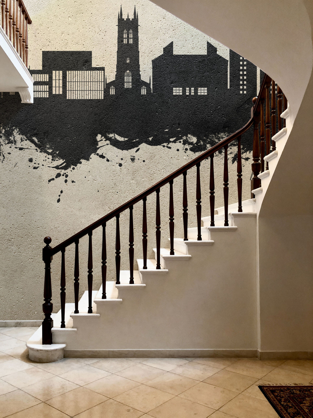 Scunthorpe England Skyline Concrete Mural Wallpaper - room preview 04