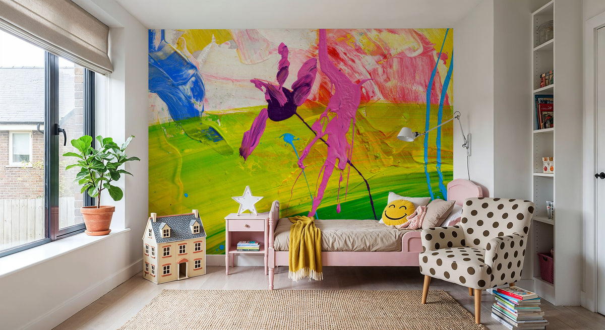 Flamingo Sun Mural Wallpaper - room preview 04