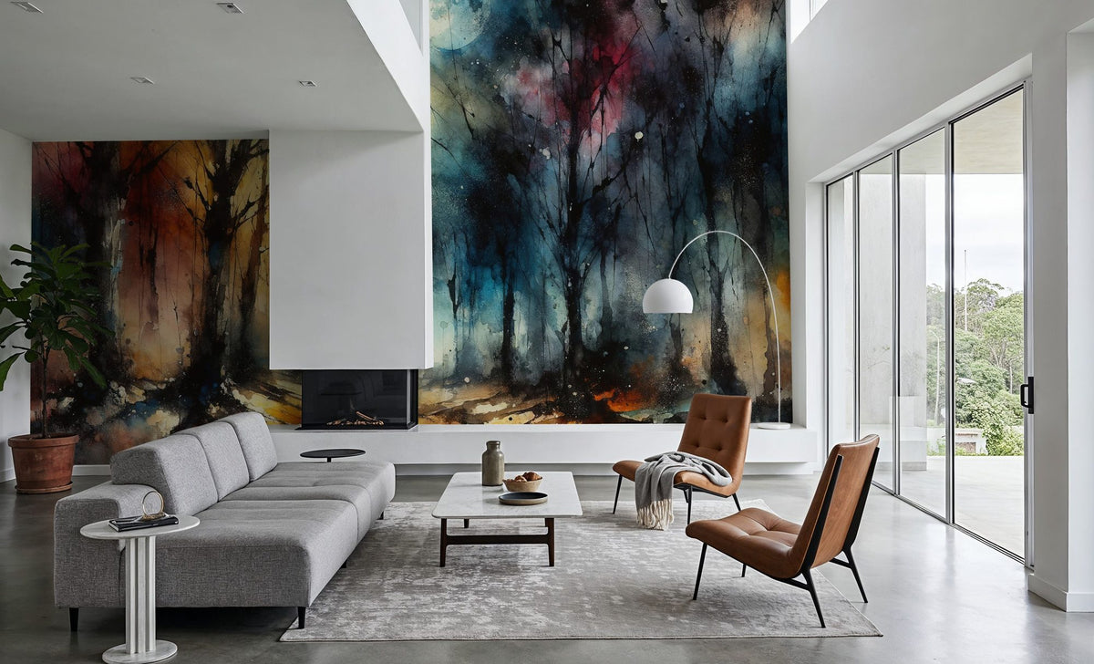 Moonlit Enchanted Forest Mural Wallpaper - room preview 04