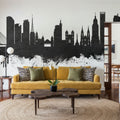 São Paulo Brazil Skyline Black & White Mural Wallpaper - room preview 04