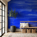 Denim Cloud Strokes Mural Wallpaper - room preview 04