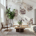 Watercolor Geometry Brown Mural Wallpaper - room preview 04