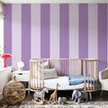 Circus Stripes, Purple on Purple Mural Wallpaper - room preview 04