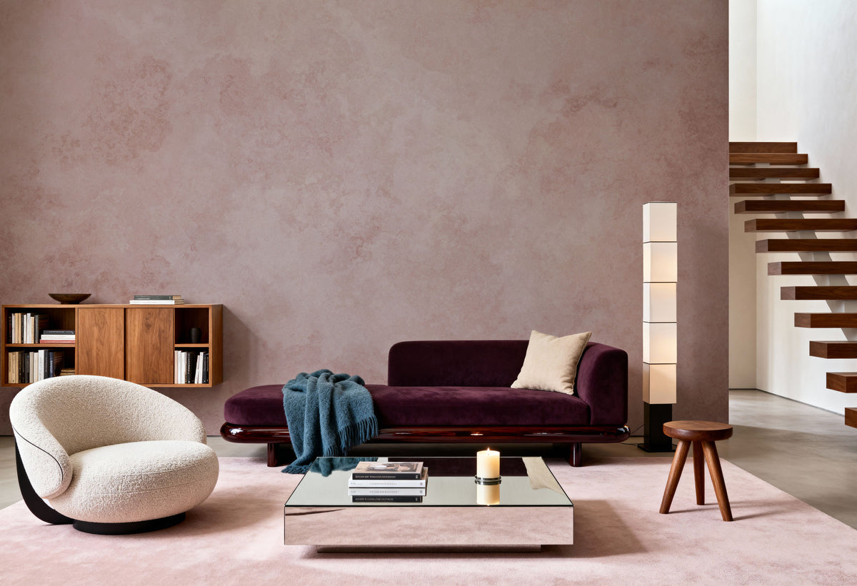 Subtle Plaster Wall, Soft Pink Mural Wallpaper - room preview 04