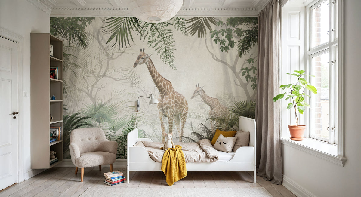 Giraffe Stroll Mural Wallpaper - room preview 04