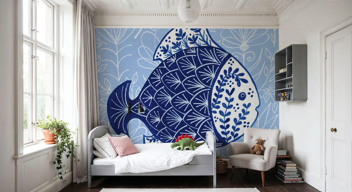 Coastal Chinoiserie III Mural Wallpaper - room preview 04