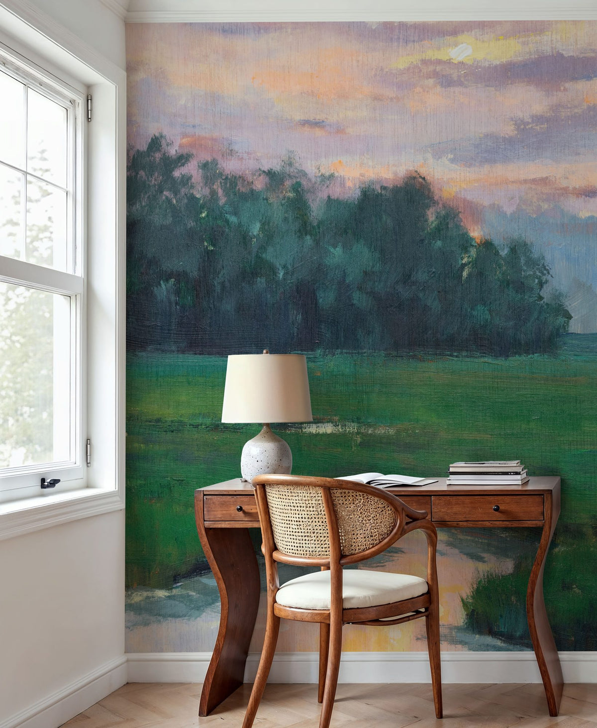 Sunset Over the Marshes Mural Wallpaper - room preview 04
