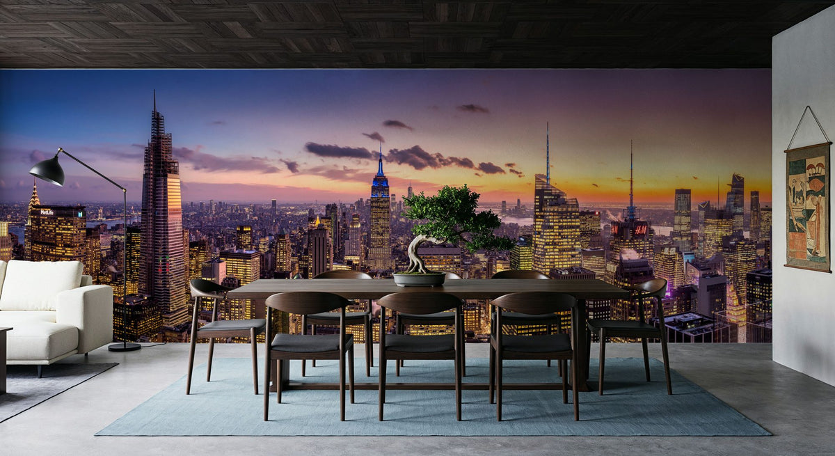 Manhattan Skyline Sunset Mural Wallpaper - room preview 04