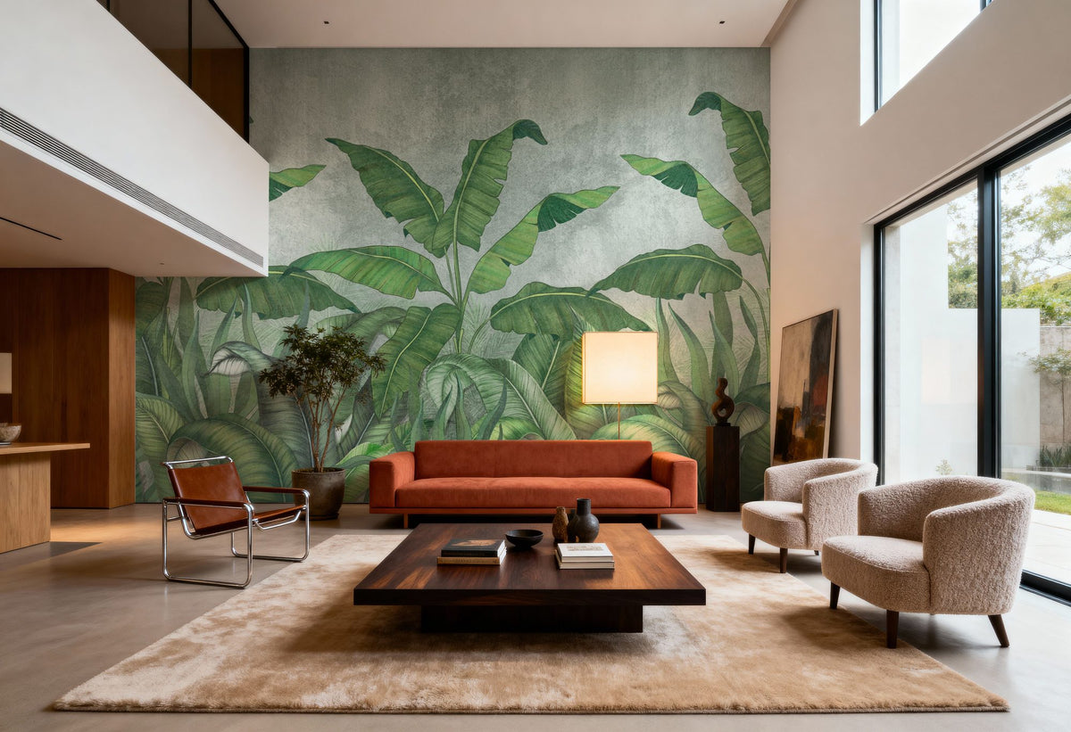 Big Leaves Mural Wallpaper - room preview 04