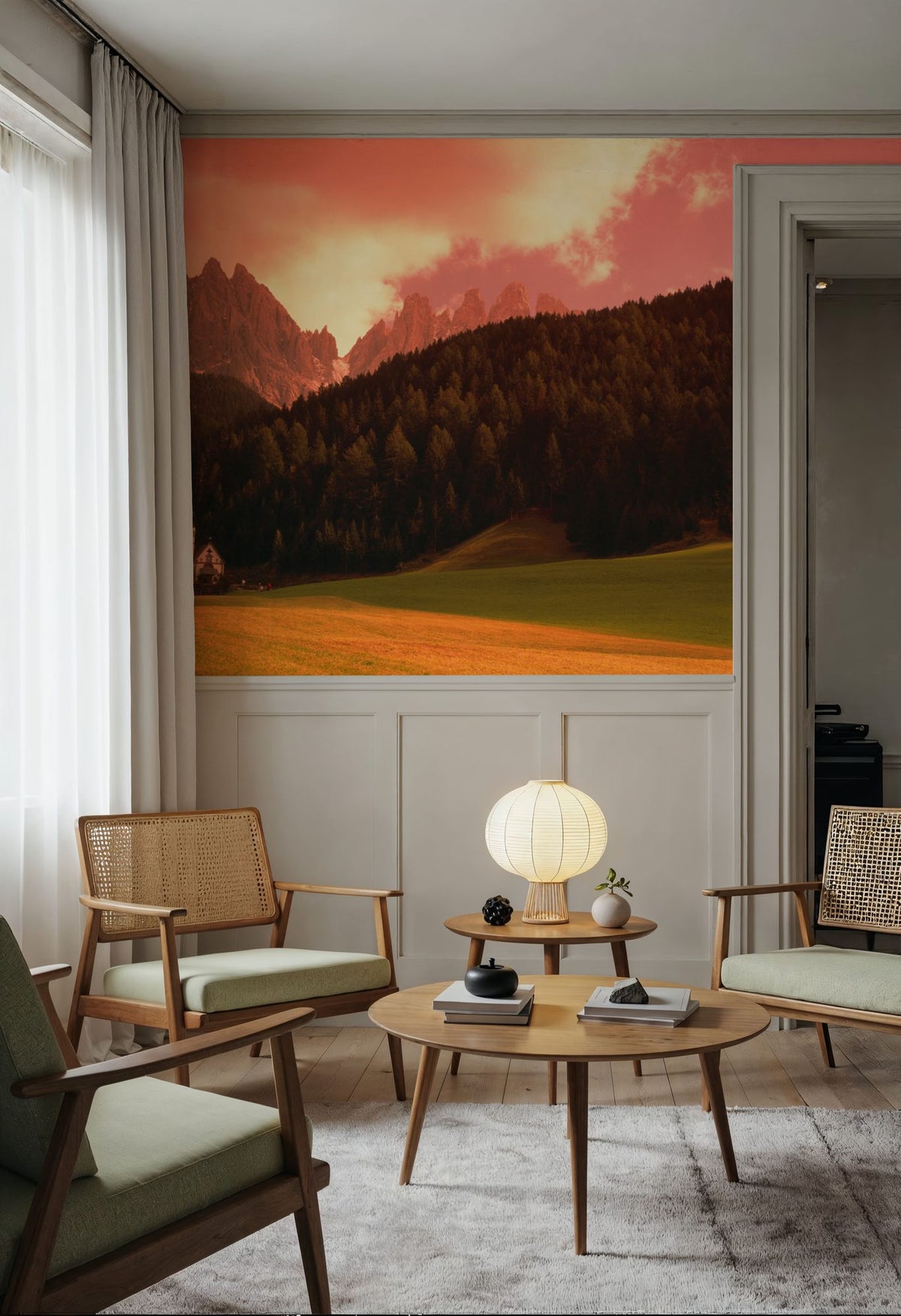 Mountain Church Sunset Mural Wallpaper - room preview 04
