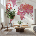 World Map Cities - Tatiana Mural Wallpaper - room preview 04