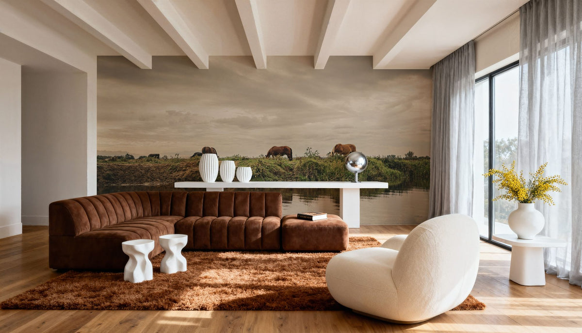 Idyll on the River Mural Wallpaper - room preview 04