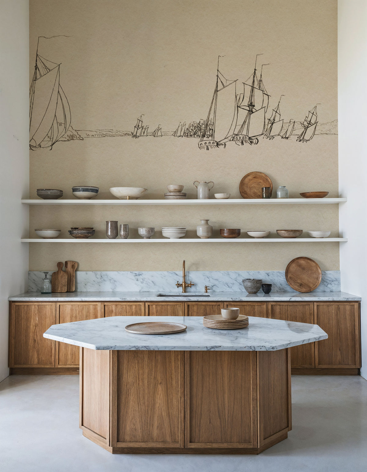 Sketch of the Harbor I Mural Wallpaper - room preview 04