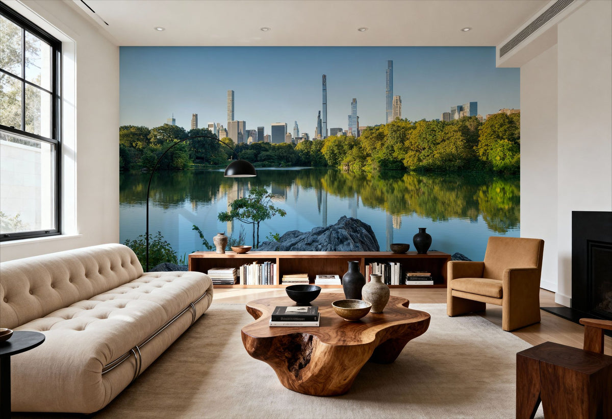 The Lake At Sunrise Mural Wallpaper - room preview 04