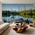 The Lake At Sunrise Mural Wallpaper - room preview 04