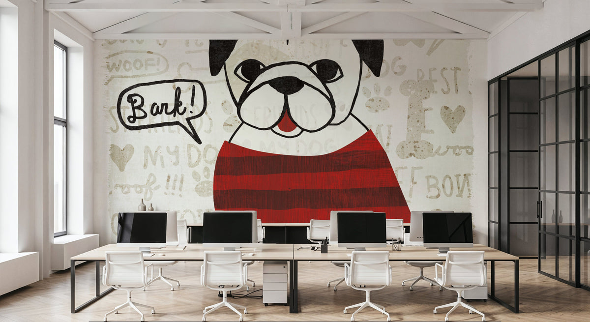 Puppy Love VII Mural Wallpaper - room preview 04