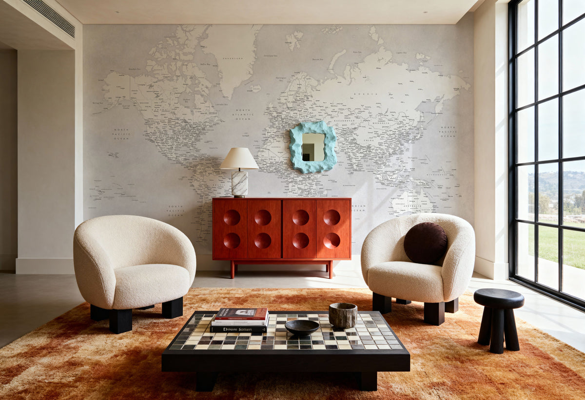 World Map Cities - Siv Mural Wallpaper - room preview 04
