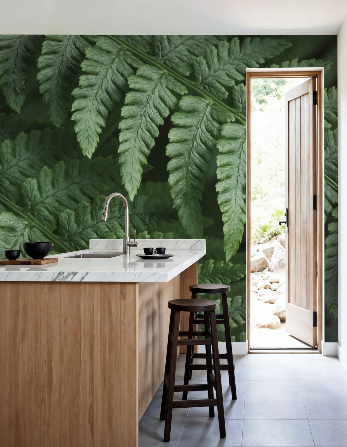 Fern Lines Mural Wallpaper - room preview 04