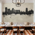 Stamford Connecticut Skyline Concrete Mural Wallpaper - room preview 04
