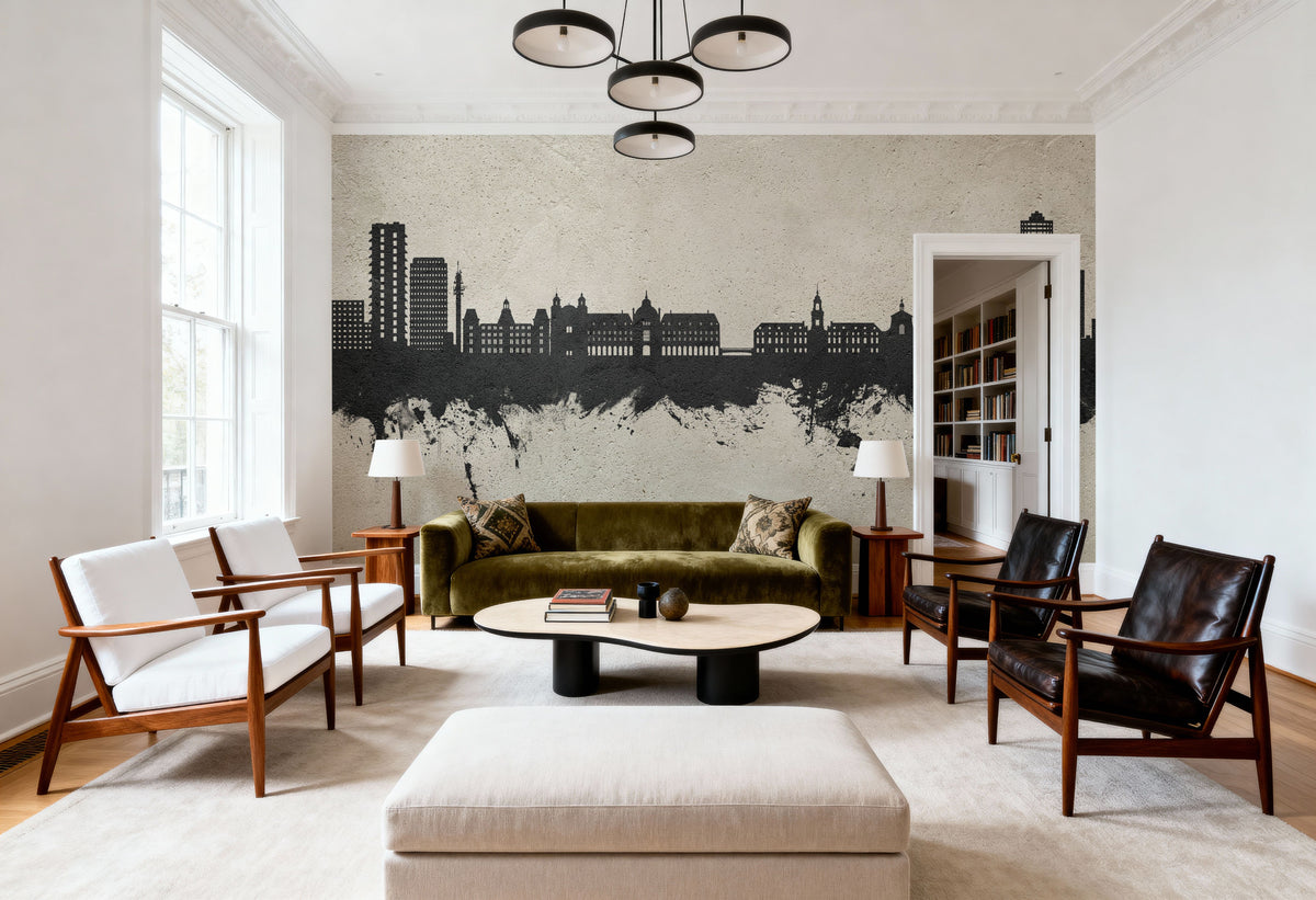Rennes France Skyline Concrete Mural Wallpaper - room preview 04
