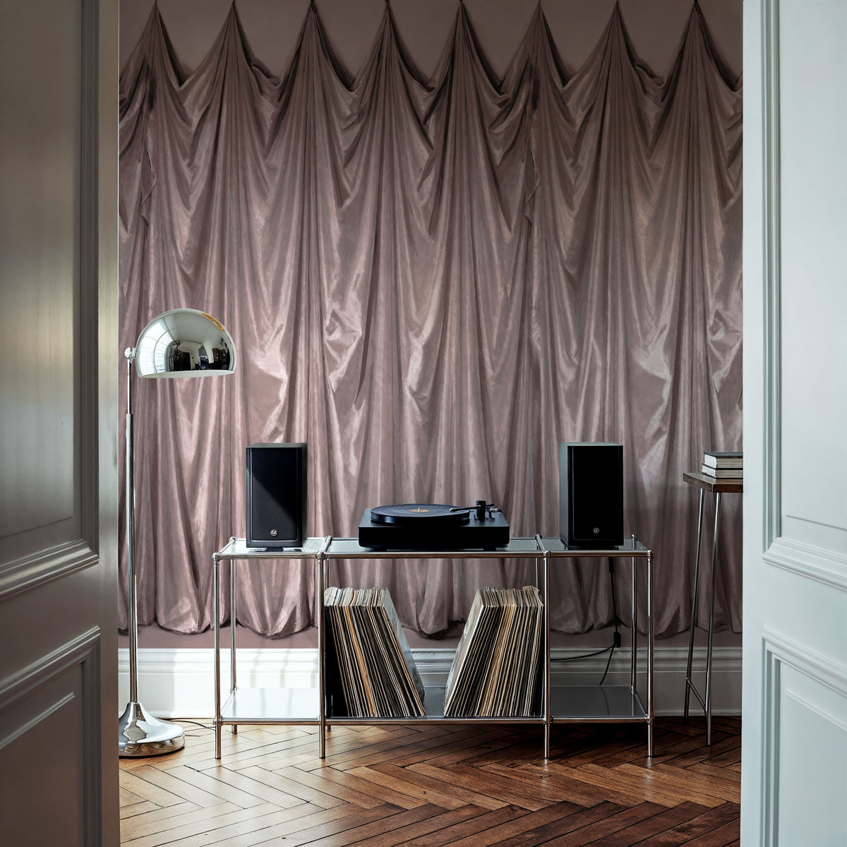 Medici Drapes, Dusty Rose Mural Wallpaper - room preview 04
