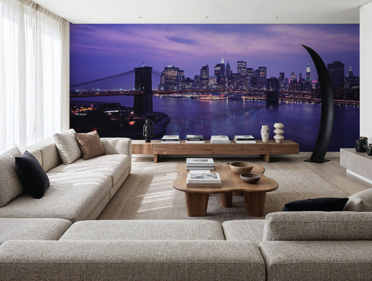 Twilight Bridge Horizon Mural Wallpaper - room preview 04