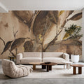 Gilded Leaf Collage I Mural Wallpaper - room preview 04