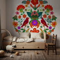 Otomi Floral Birds Mural Wallpaper - room preview 04