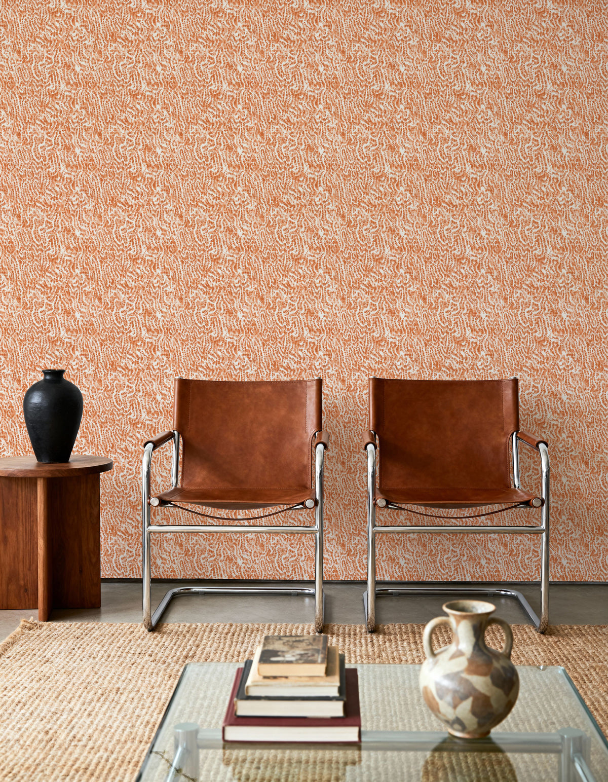 Cortex Orange Mural Wallpaper - room preview 04