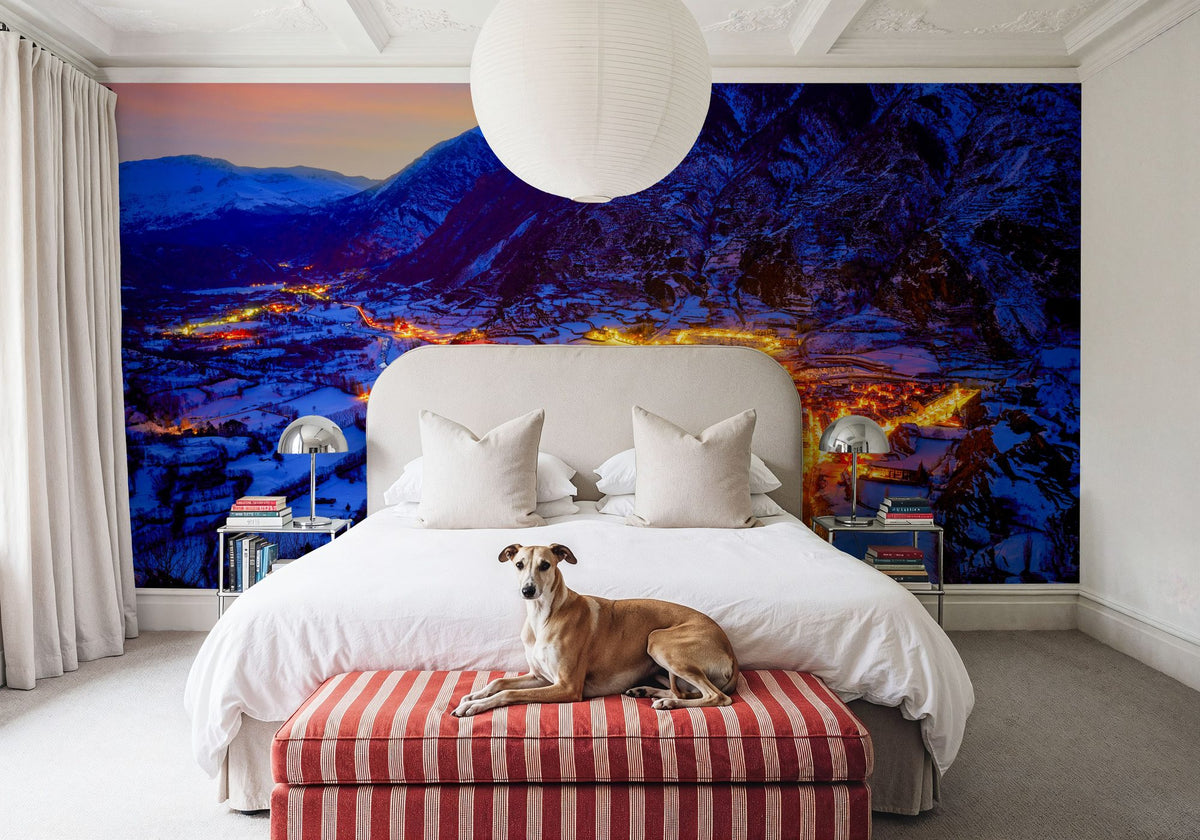 Winter Village Glow Mural Wallpaper - room preview 04