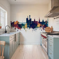 Iowa City Skyline Blu & Bronze Mural Wallpaper - room preview 04