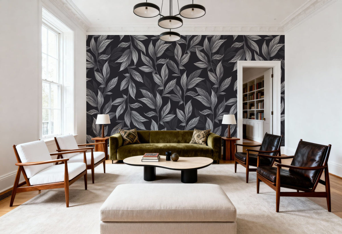 Sleeping Garden Leaves Mural Wallpaper - room preview 04