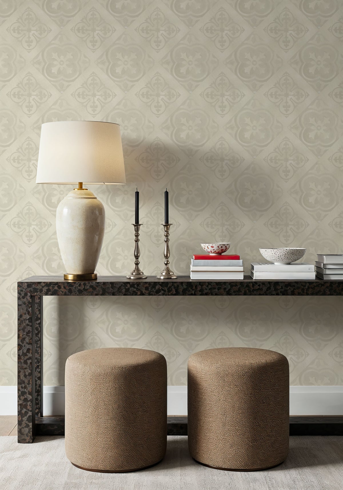 Tile It Up Beige Mural Wallpaper - room preview 04