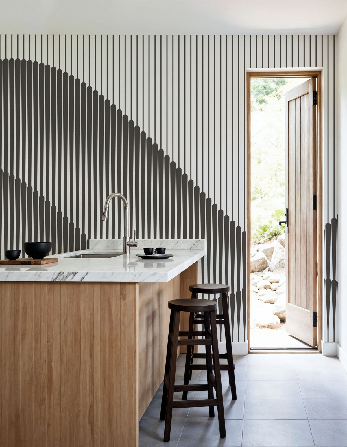 Wavelines Mural Wallpaper - room preview 04