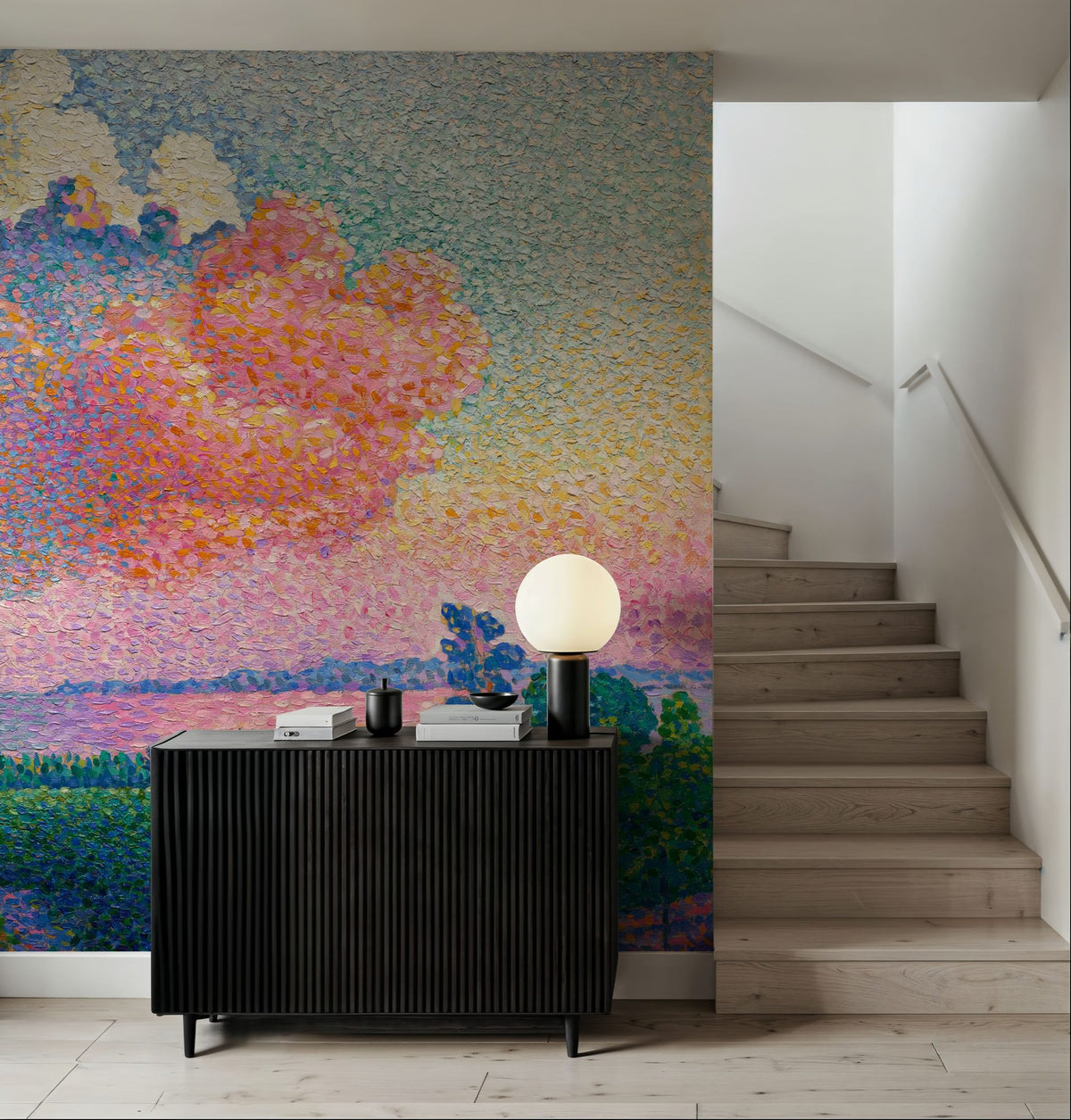 The Pink Cloud Mural Wallpaper - room preview 04
